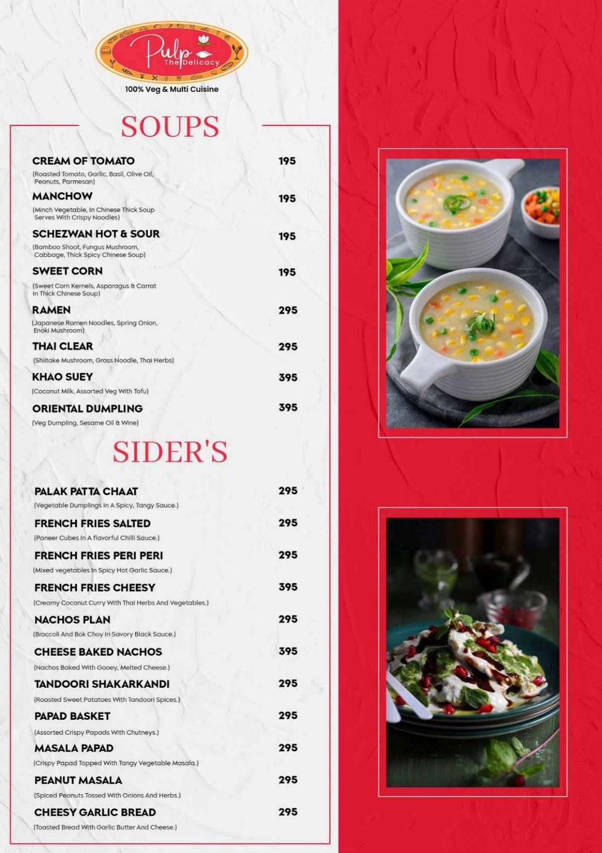 Menu at Pulp The Delicacy, New Delhi