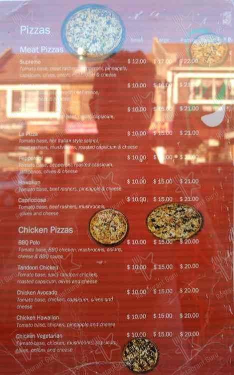 La Pizza menu