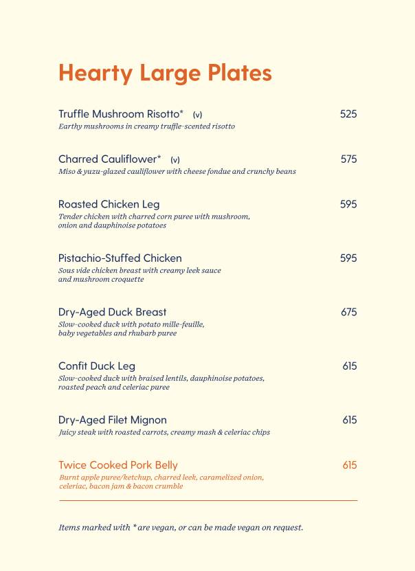Nanna's Negroni menu