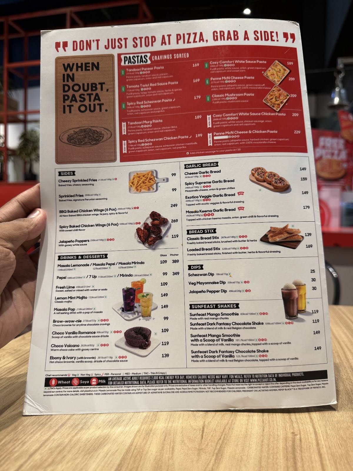 Pizza Hut Magnum Mall (Kakde), Pune menu