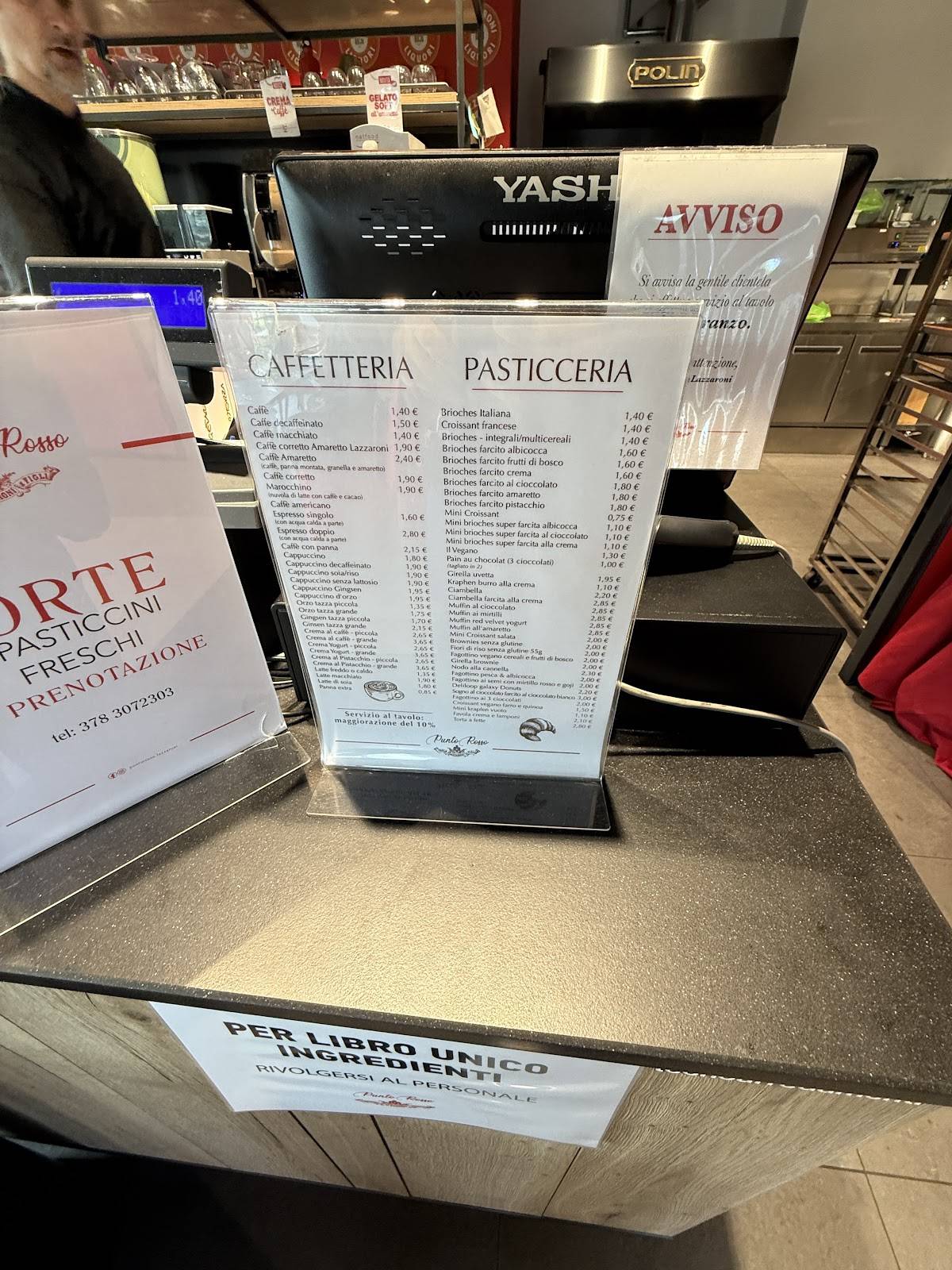 Menu di Punto Rosso Lazzaroni 