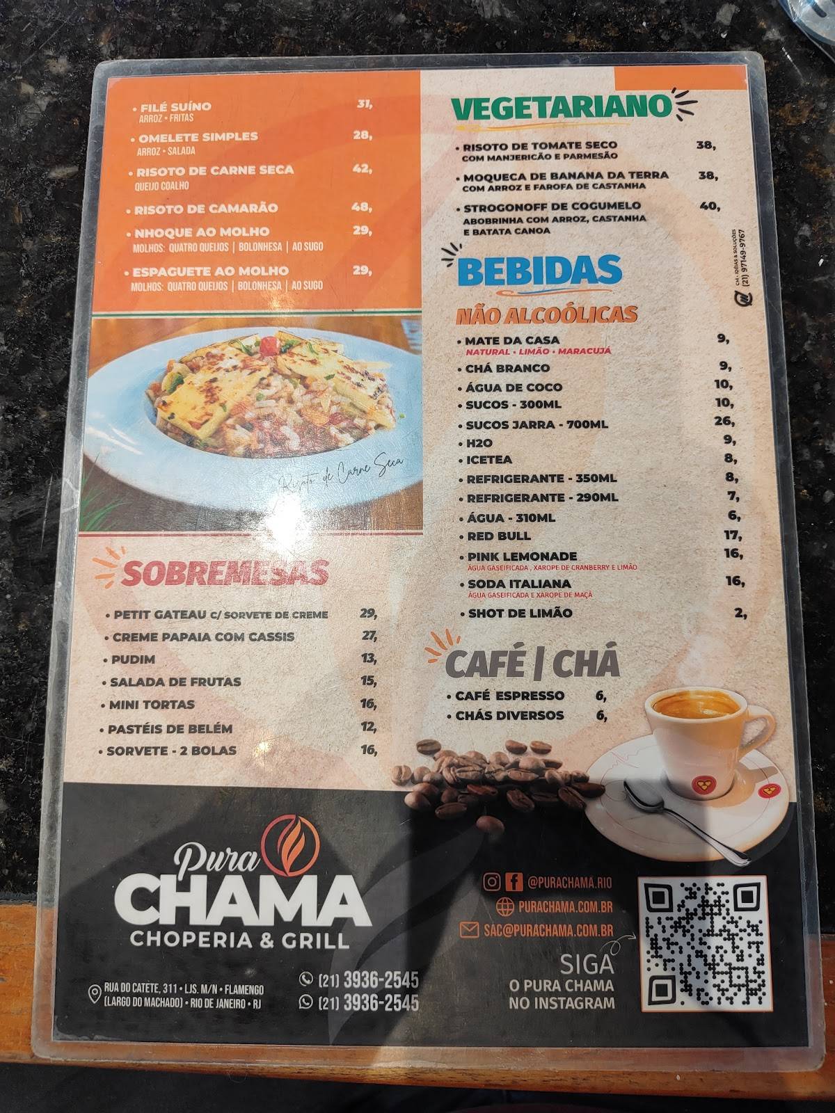 Pura Chama Chopperia e Grill cardápio