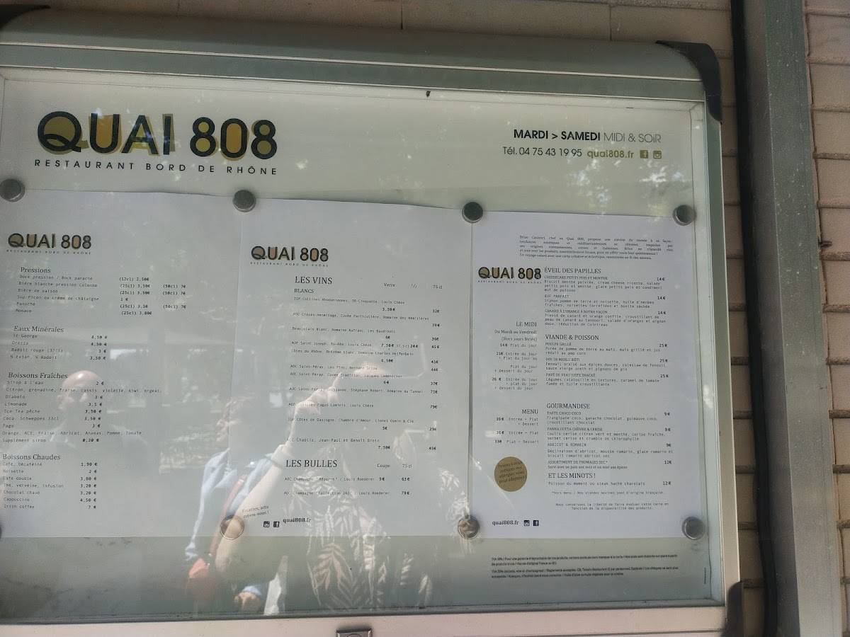 Menu de QUAI 808