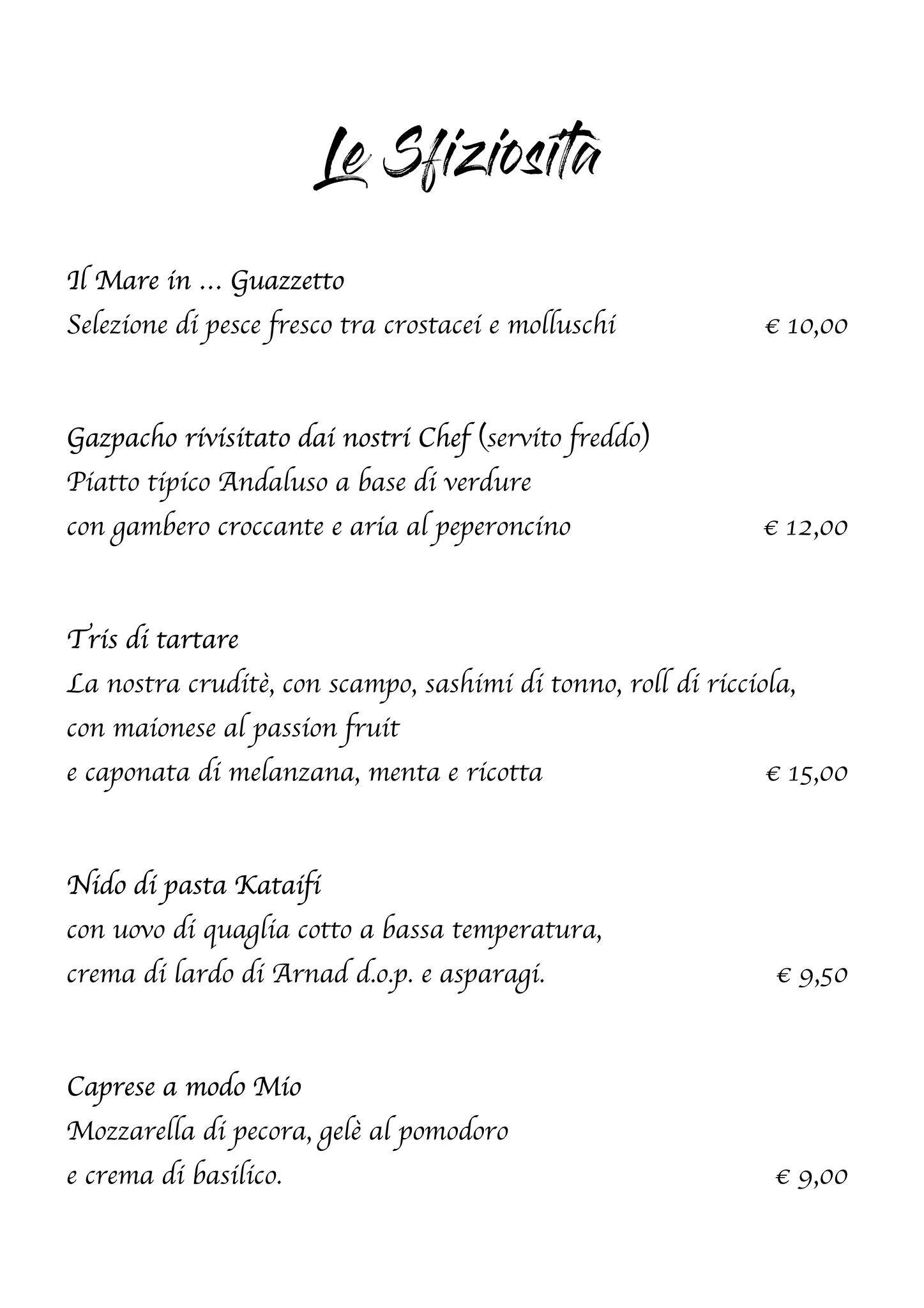 Menu di Quanto Basta Caffé E Cucina 