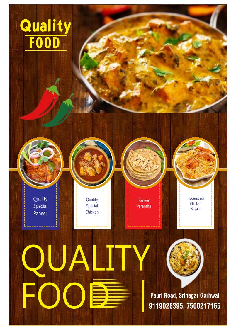 Quality Foods menu