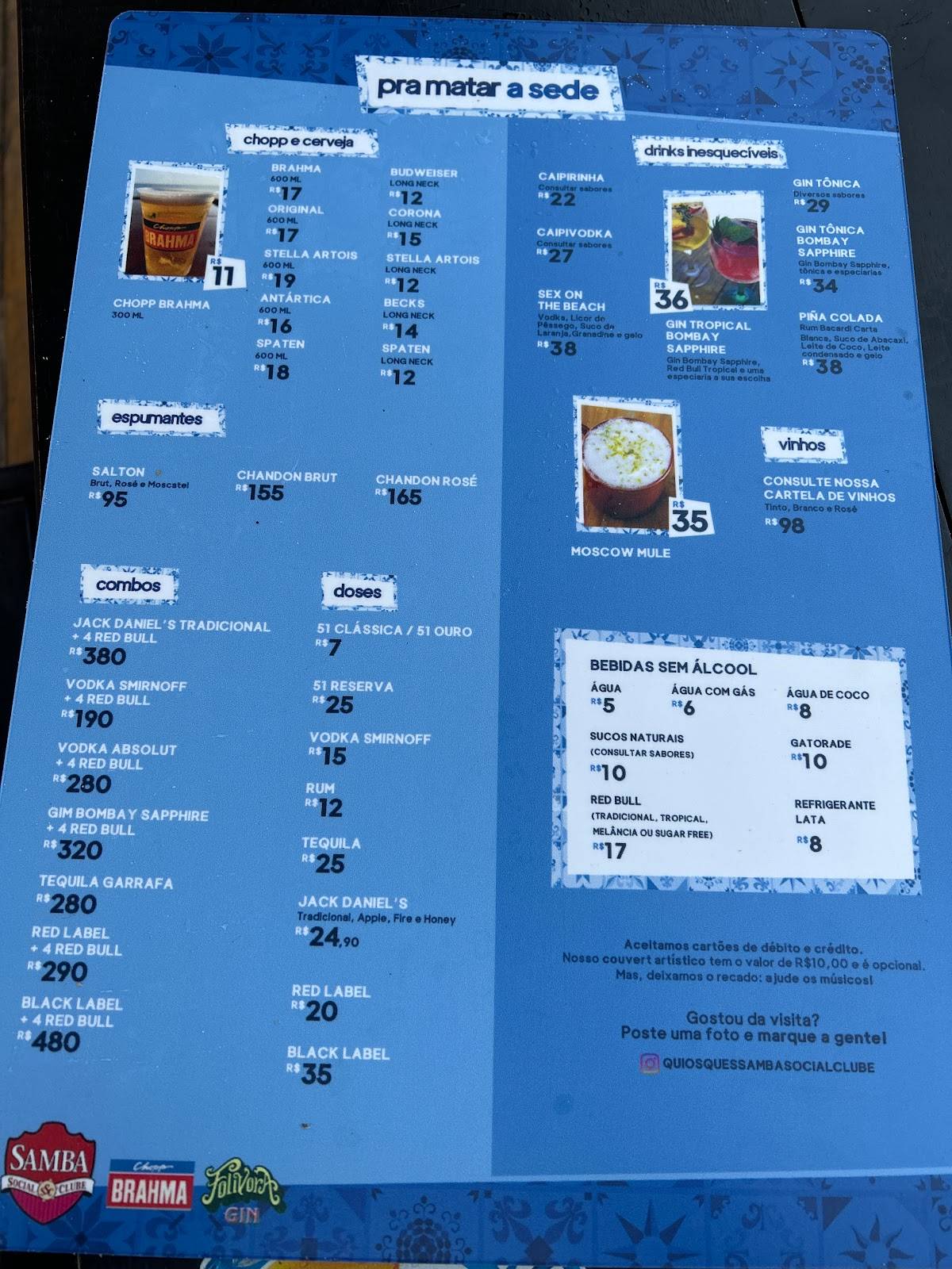 Quiosque Só Vem - Barra da Tijuca cardápio
