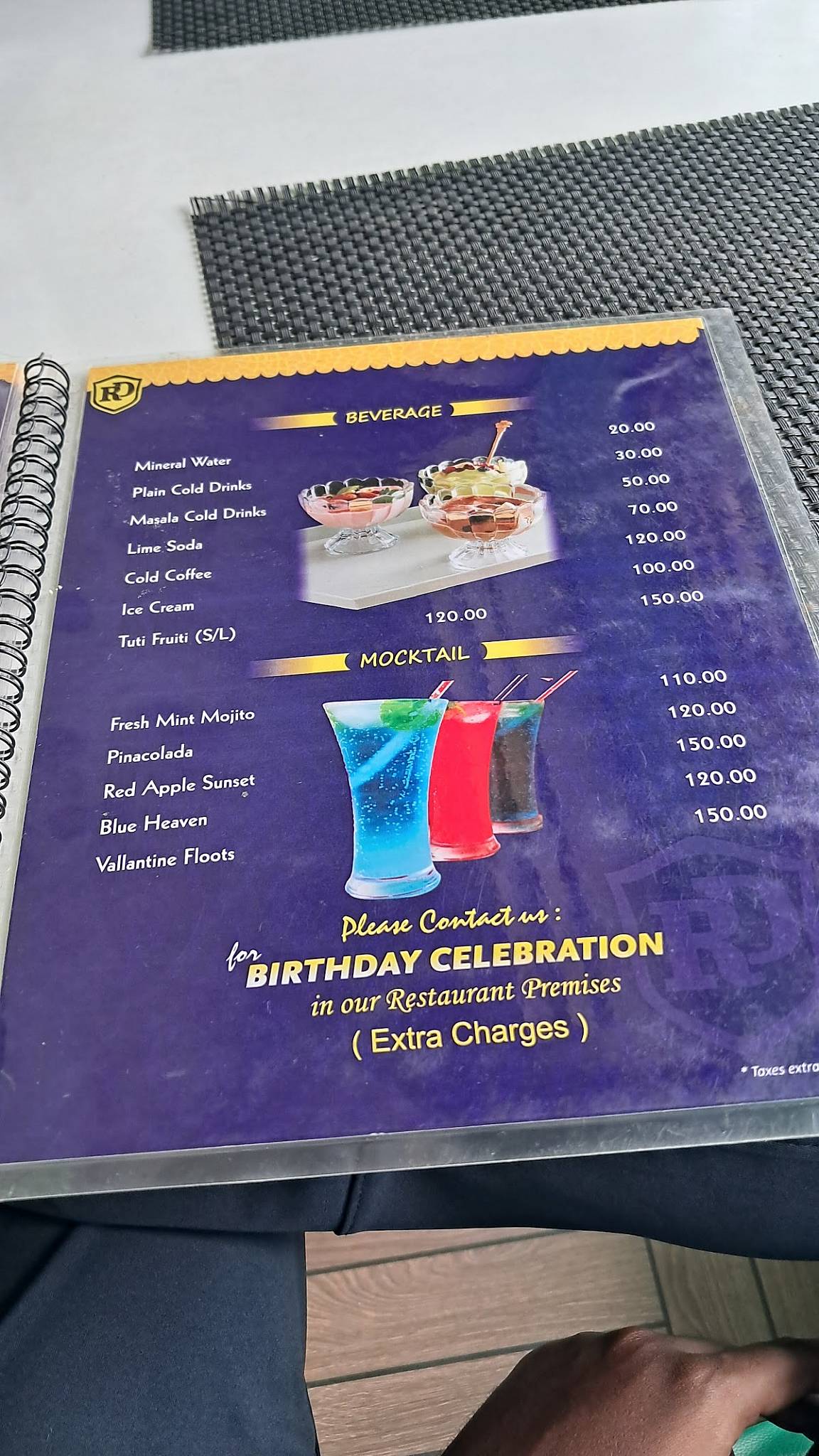 RAJDARBAR Restaurant menu