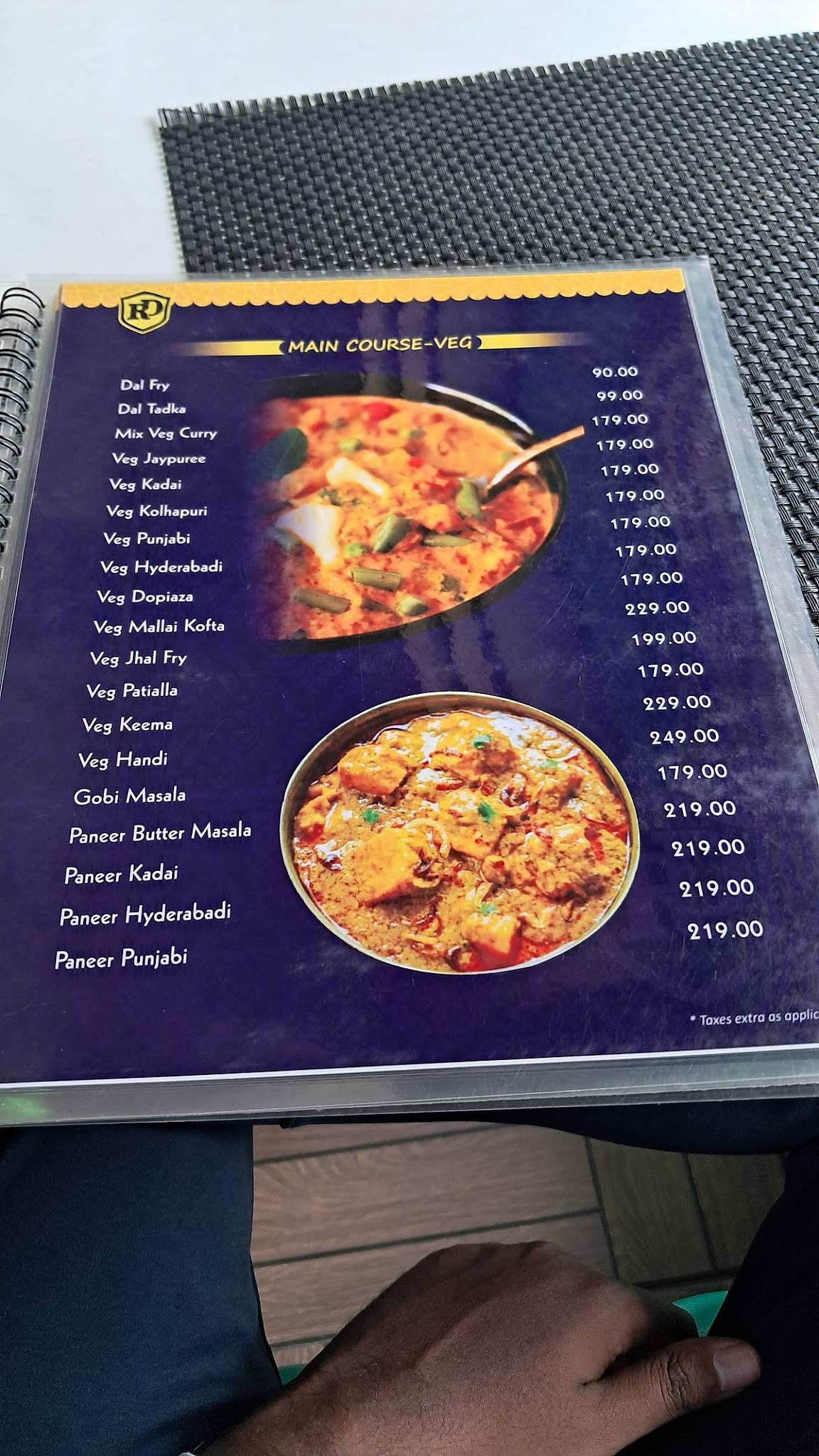 RAJDARBAR Restaurant menu
