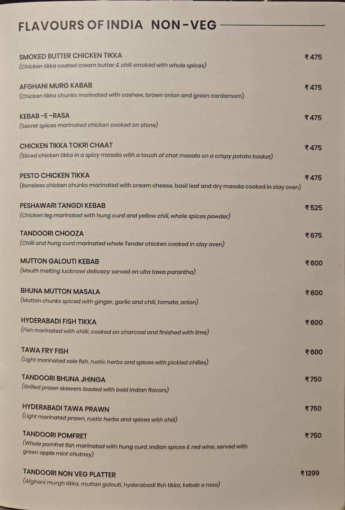 RASA by Ashoka menu