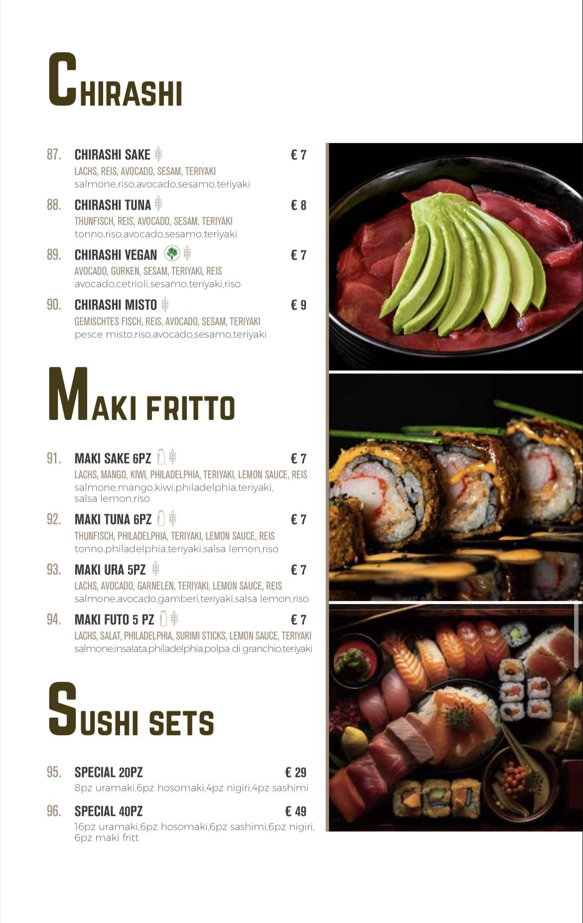 Menu di RICE&CREAM （SUSHI RESTAURANT） 