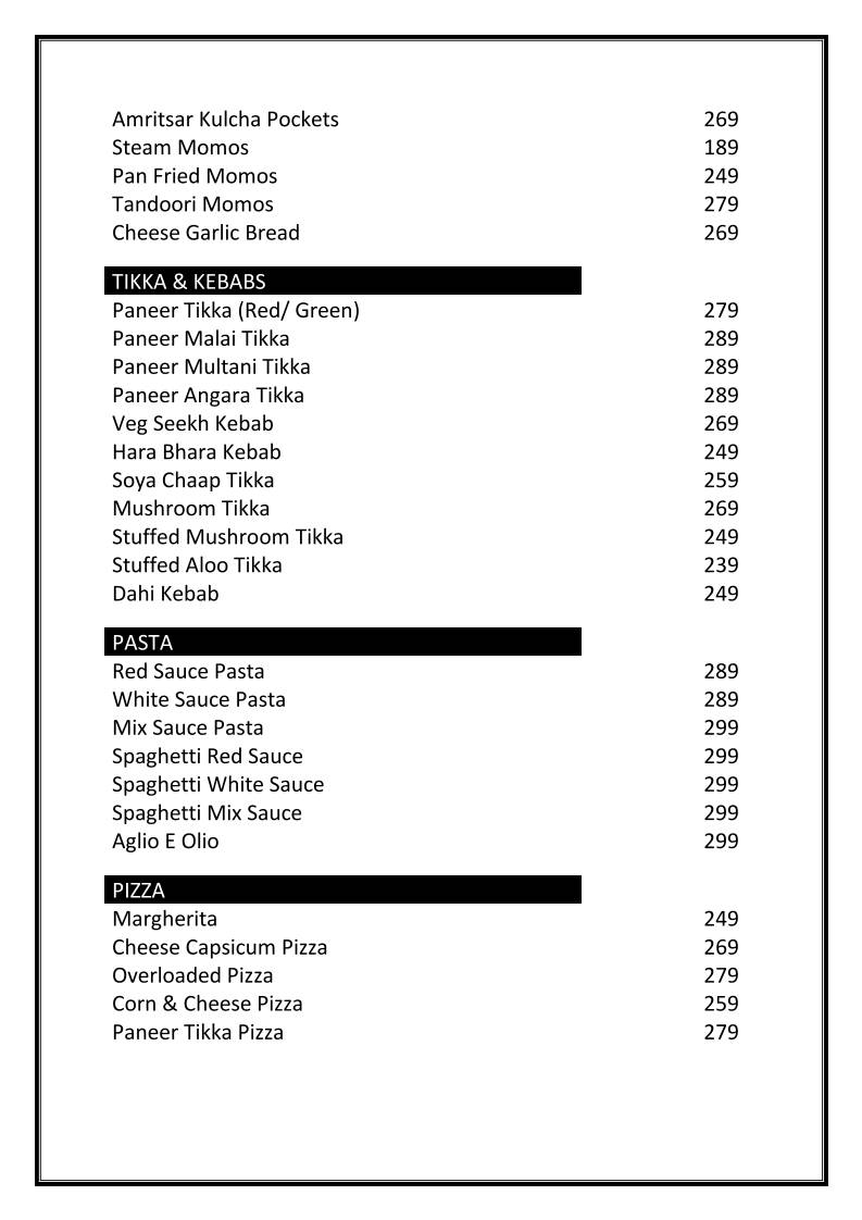 ROLLACOSTA menu