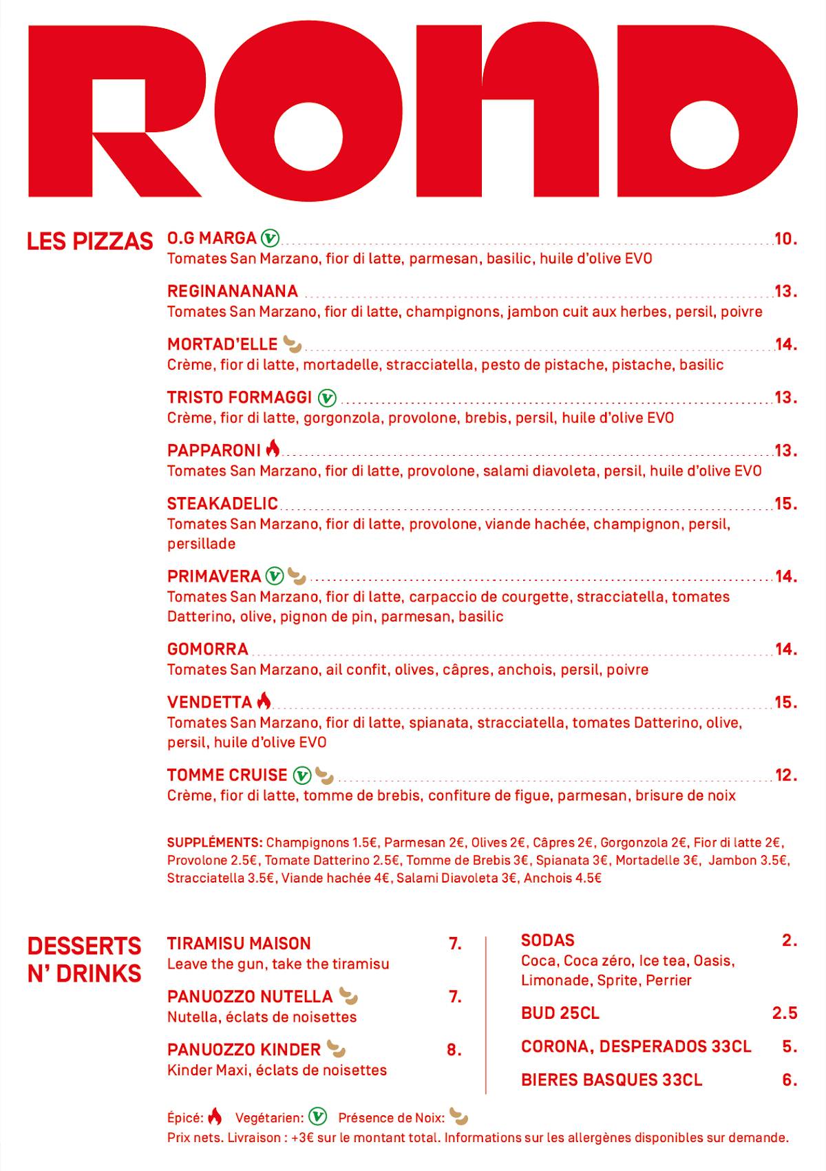 Menu de ROND