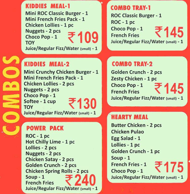 ROYAL ONLY CHICKEN (ROC) menu