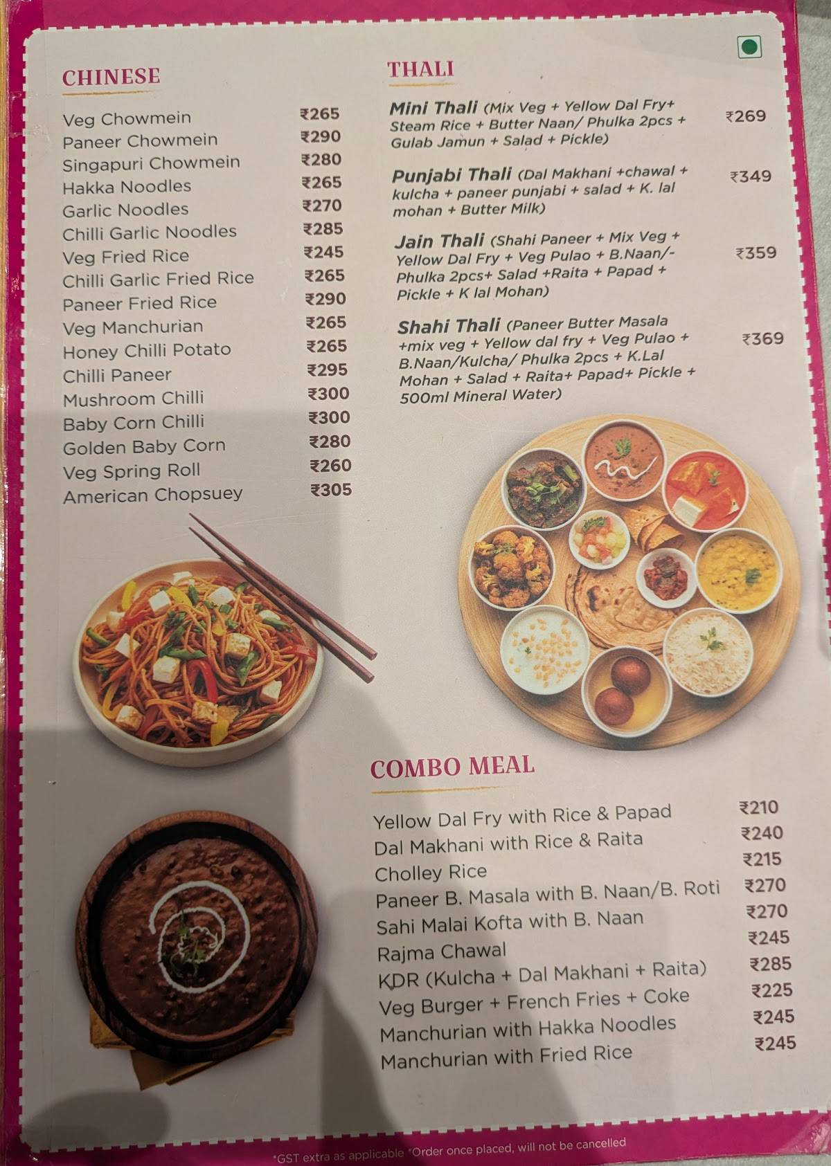 Rajasthan's Radhe Radhe menu