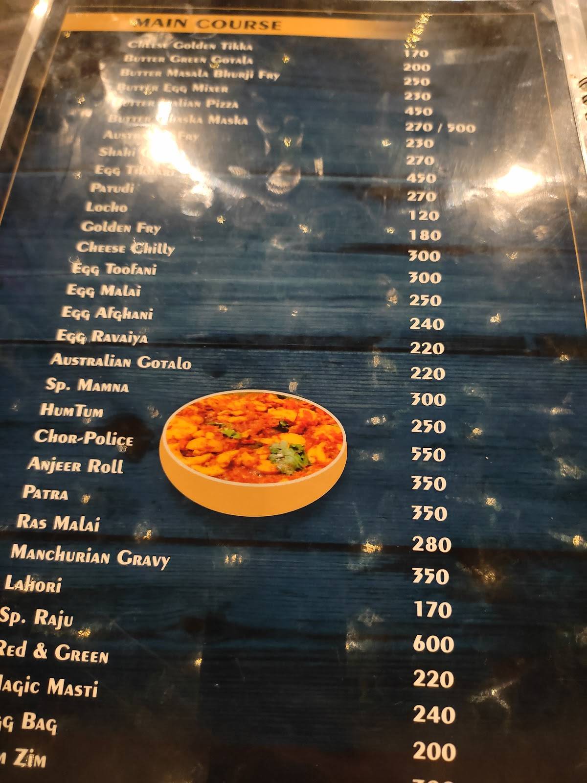 Raju Omlet menu