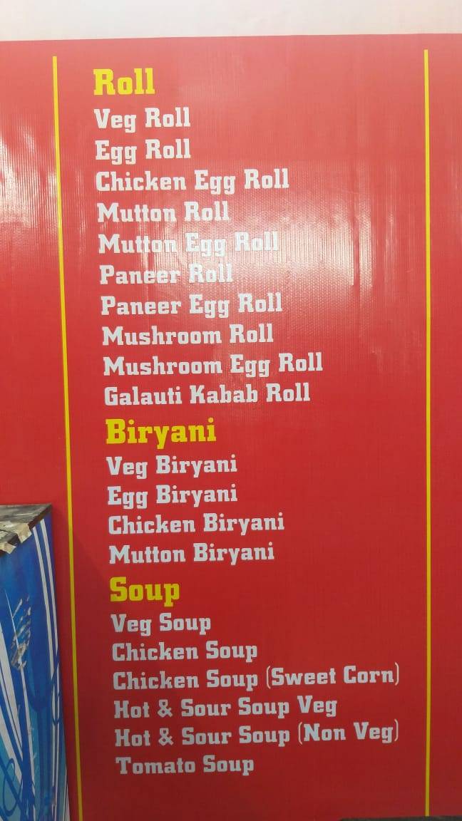 Red Chilli menu