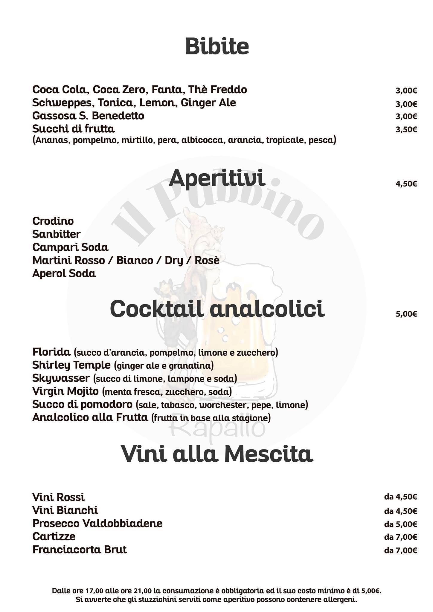 Menu di Il Pubbino 