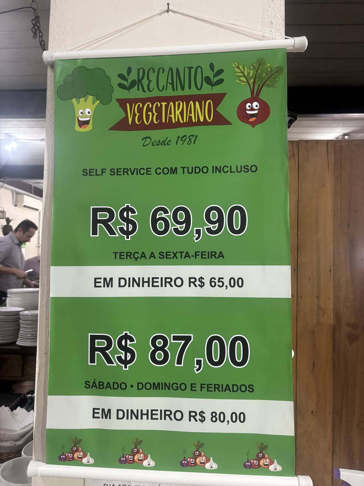 Recanto Vegetariano e Vegano desde 1981 cardápio