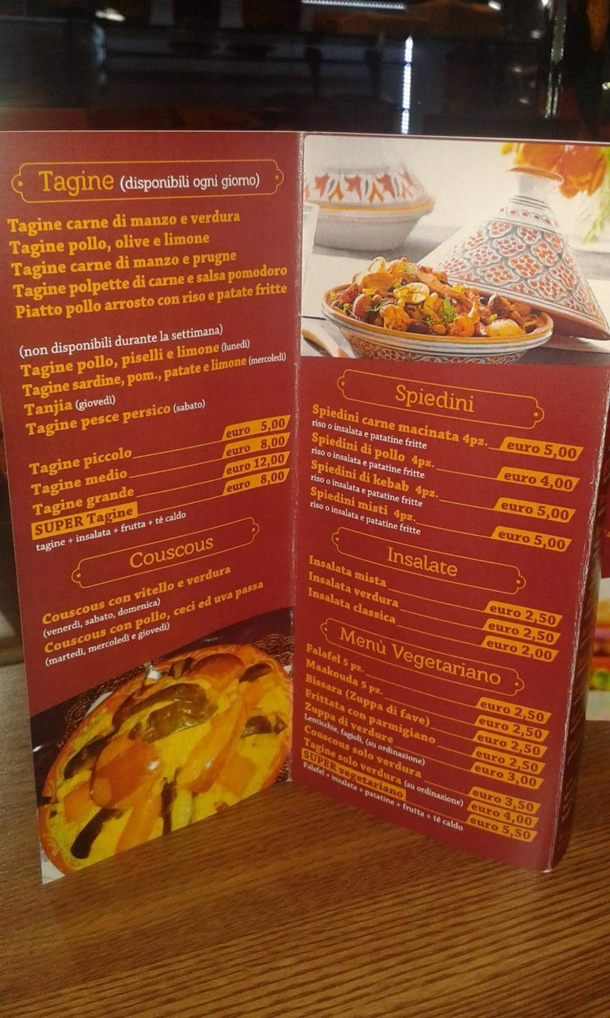Menu di Red Marrakech 