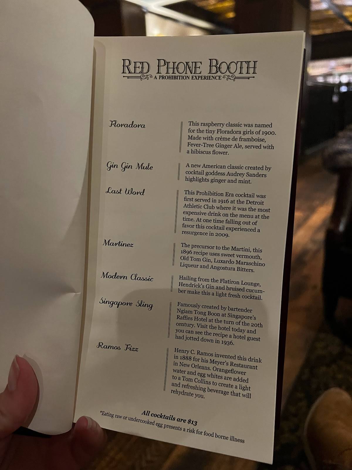 Menu at Red Phone Booth Nashville pub & bar, Nashville
