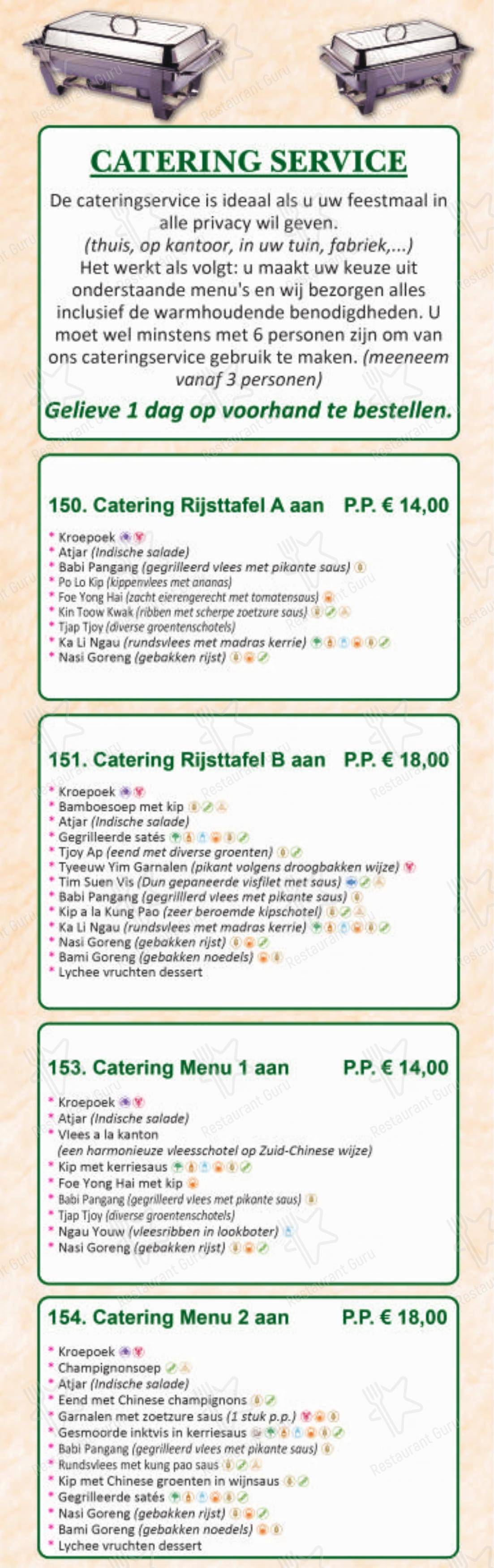 Menu pour Regal dans Lokeren