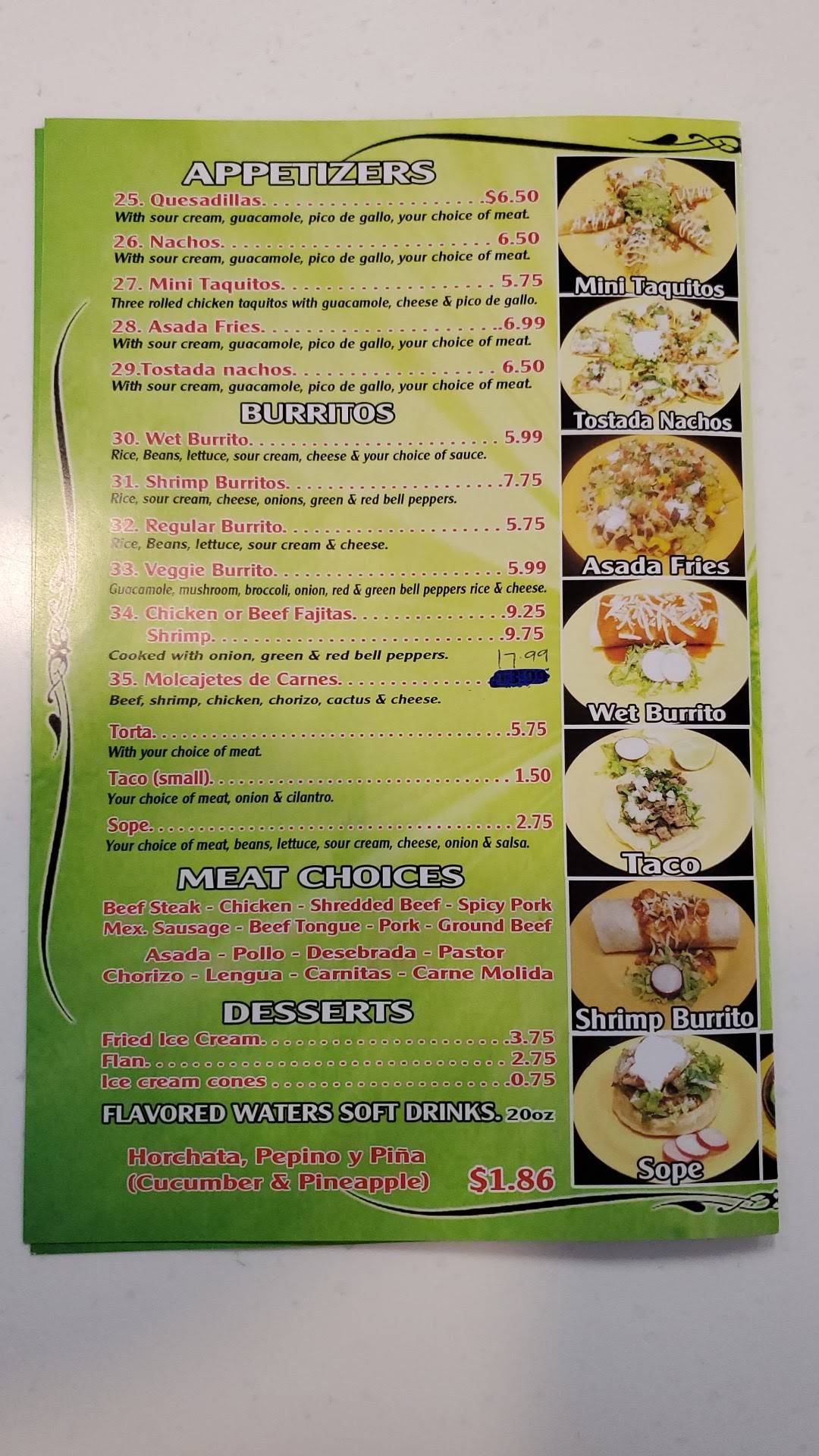 Menu at Jalapenos restaurant, Sparks, 295 Los Altos Pkwy 101