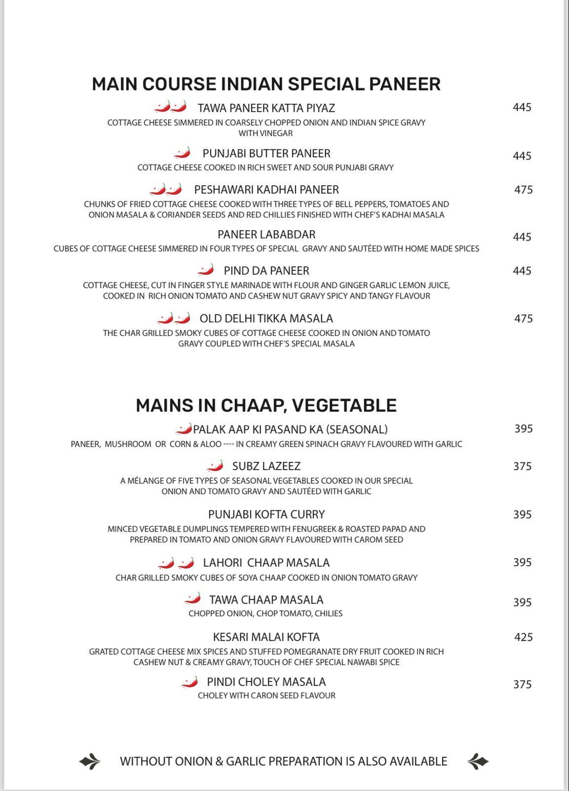 21 Candles Restaurant & Cafe A Unit of The Masala Chowk menu