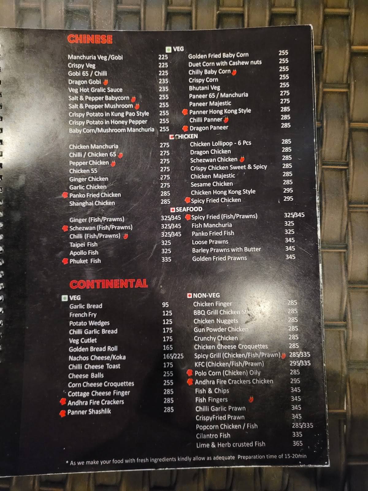 55 Bistro menu