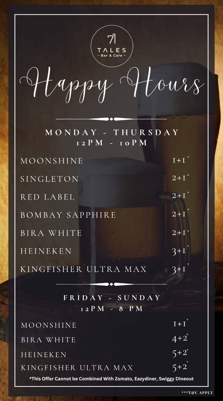 71 TALES - BAR & CAFE menu