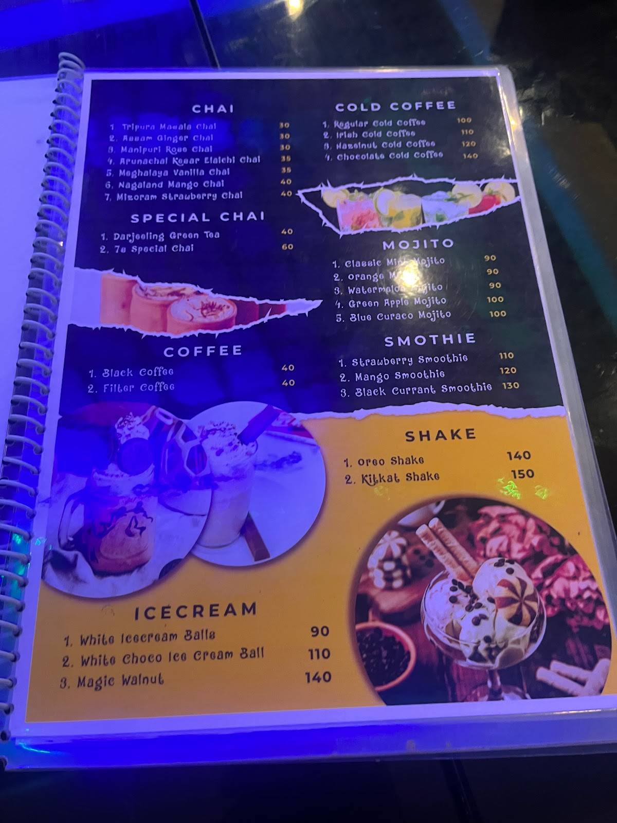 7s chai menu