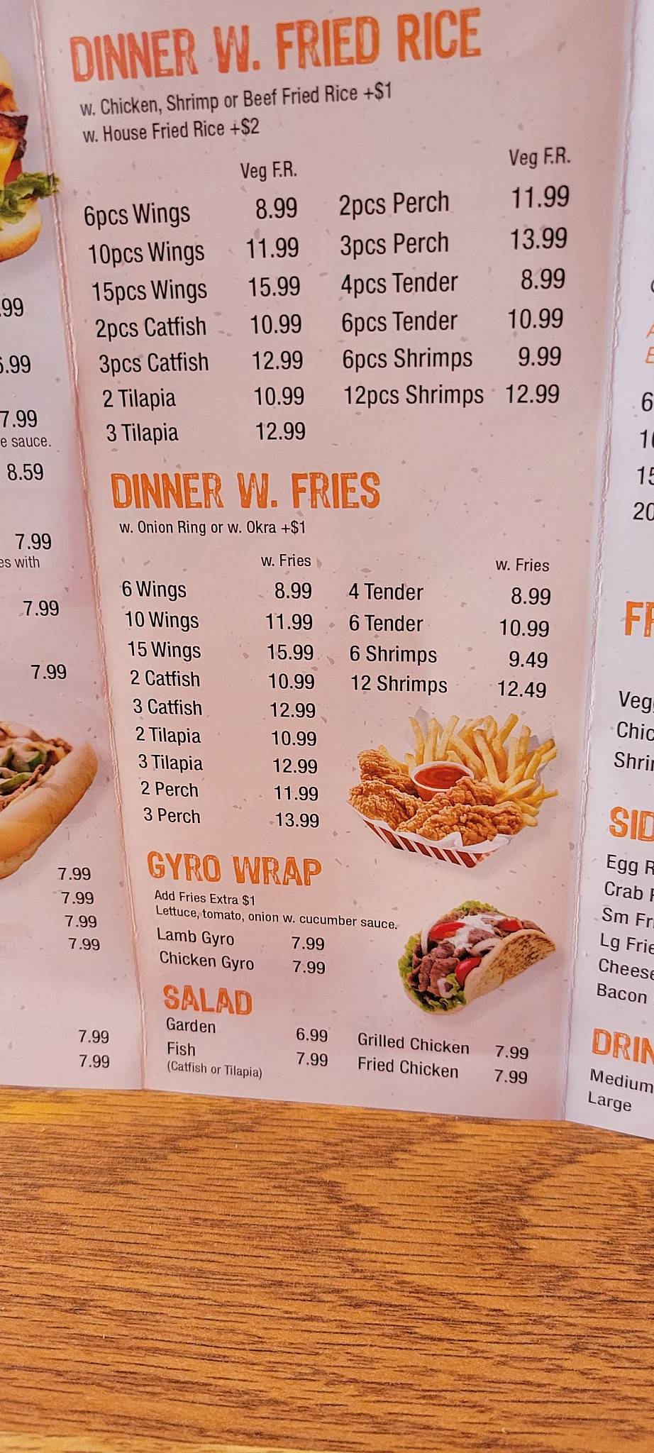 Menu at A Burger N Wings restaurant, Lansing