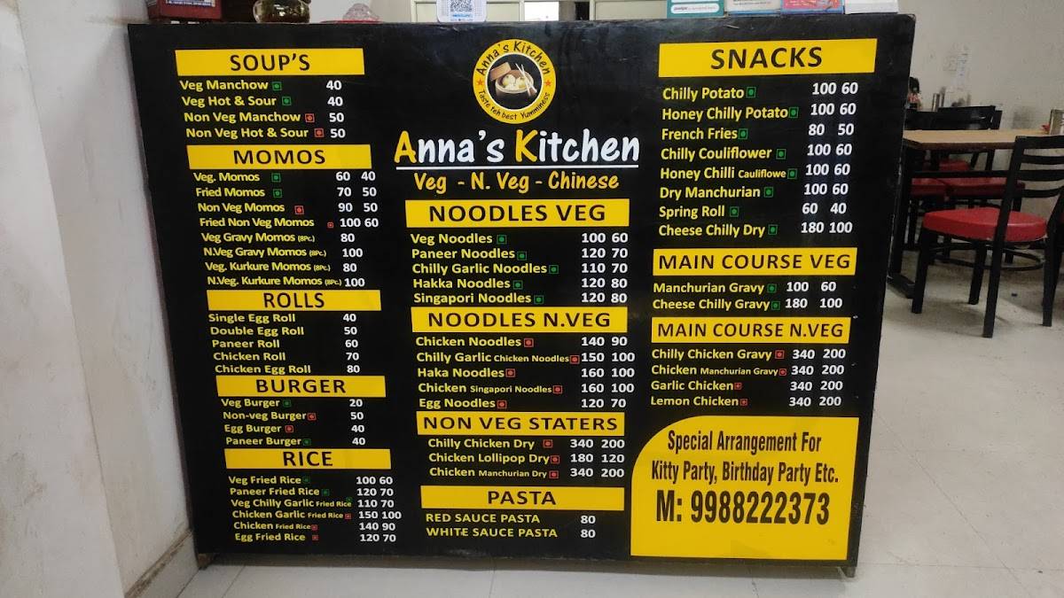 ANNA'S KITCHEN menu