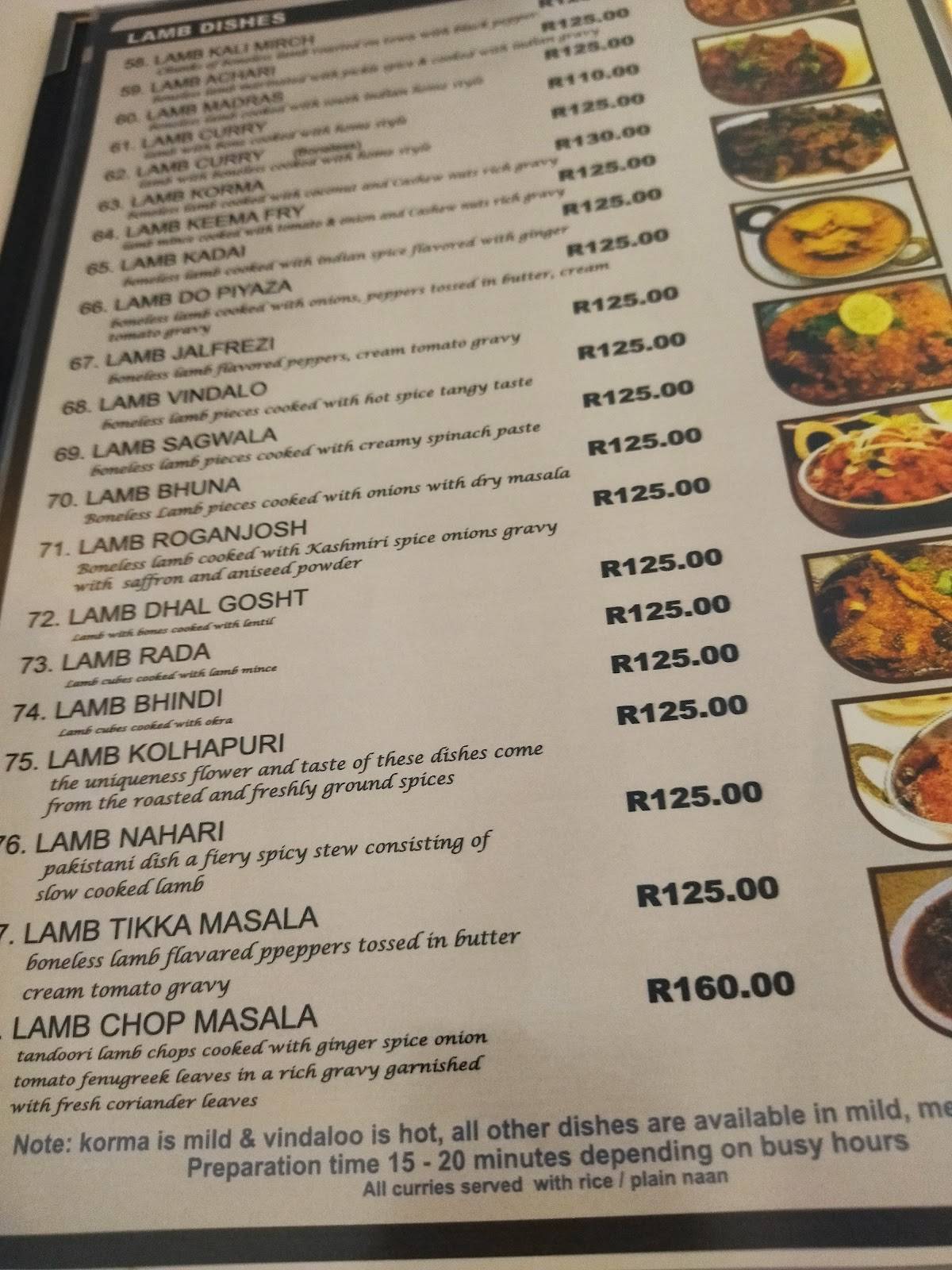 Menu at ASIAN CUISINE INDIAN RESTAURANT CYCAD, Polokwane