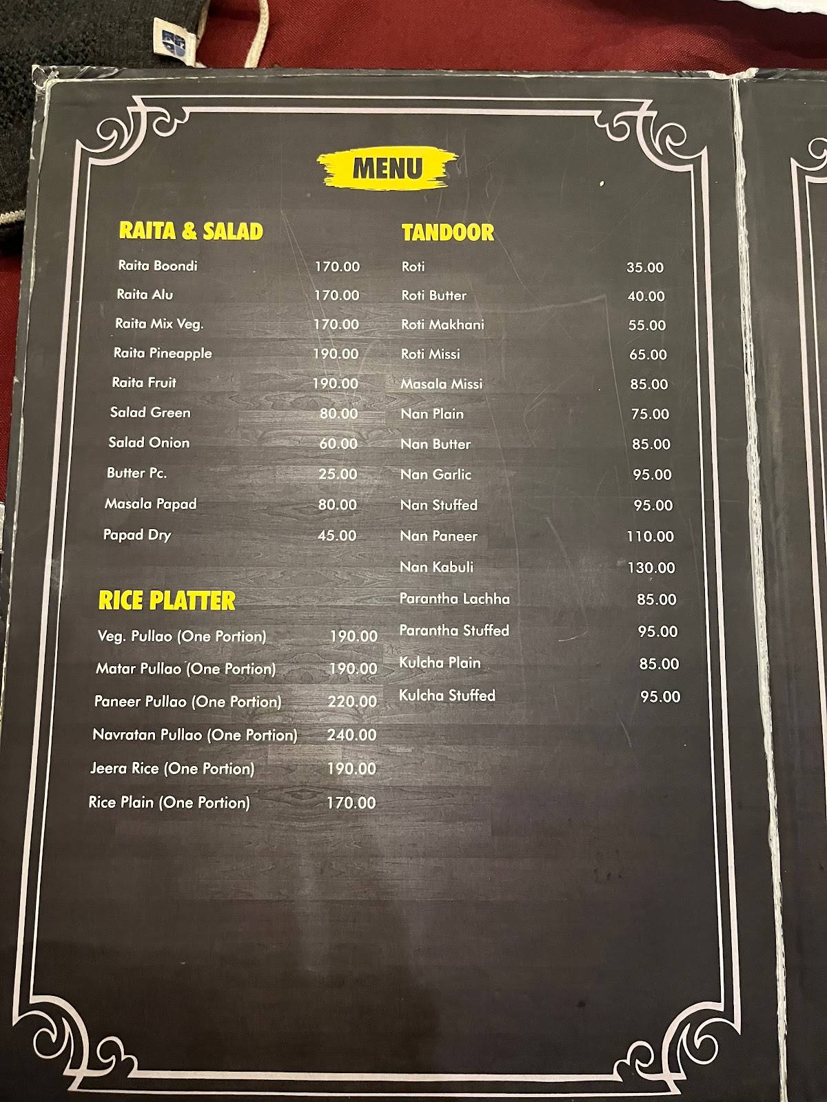 Achman Veg. Restaurant menu
