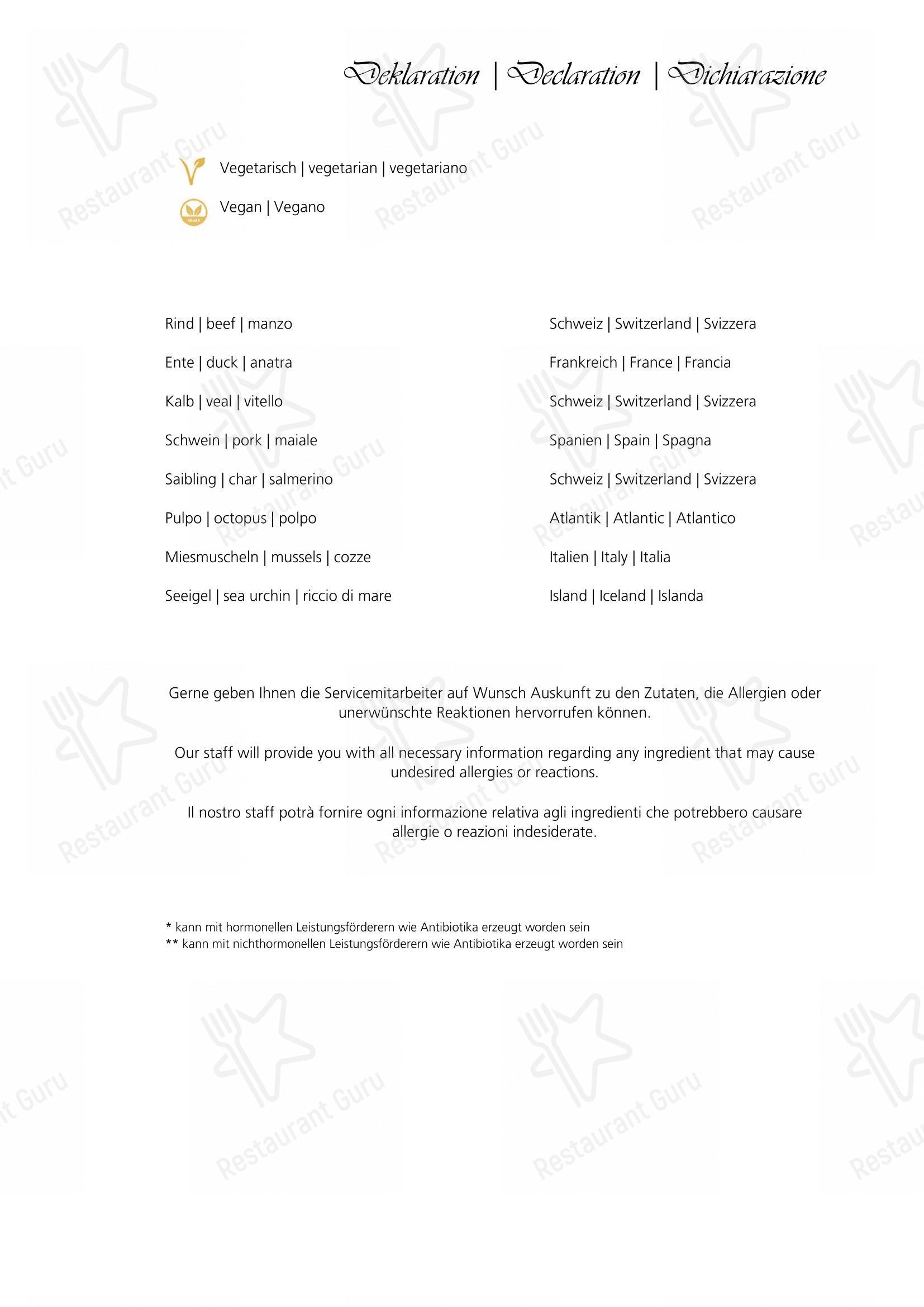 Menu per Restaurant Acla in San Maurizio