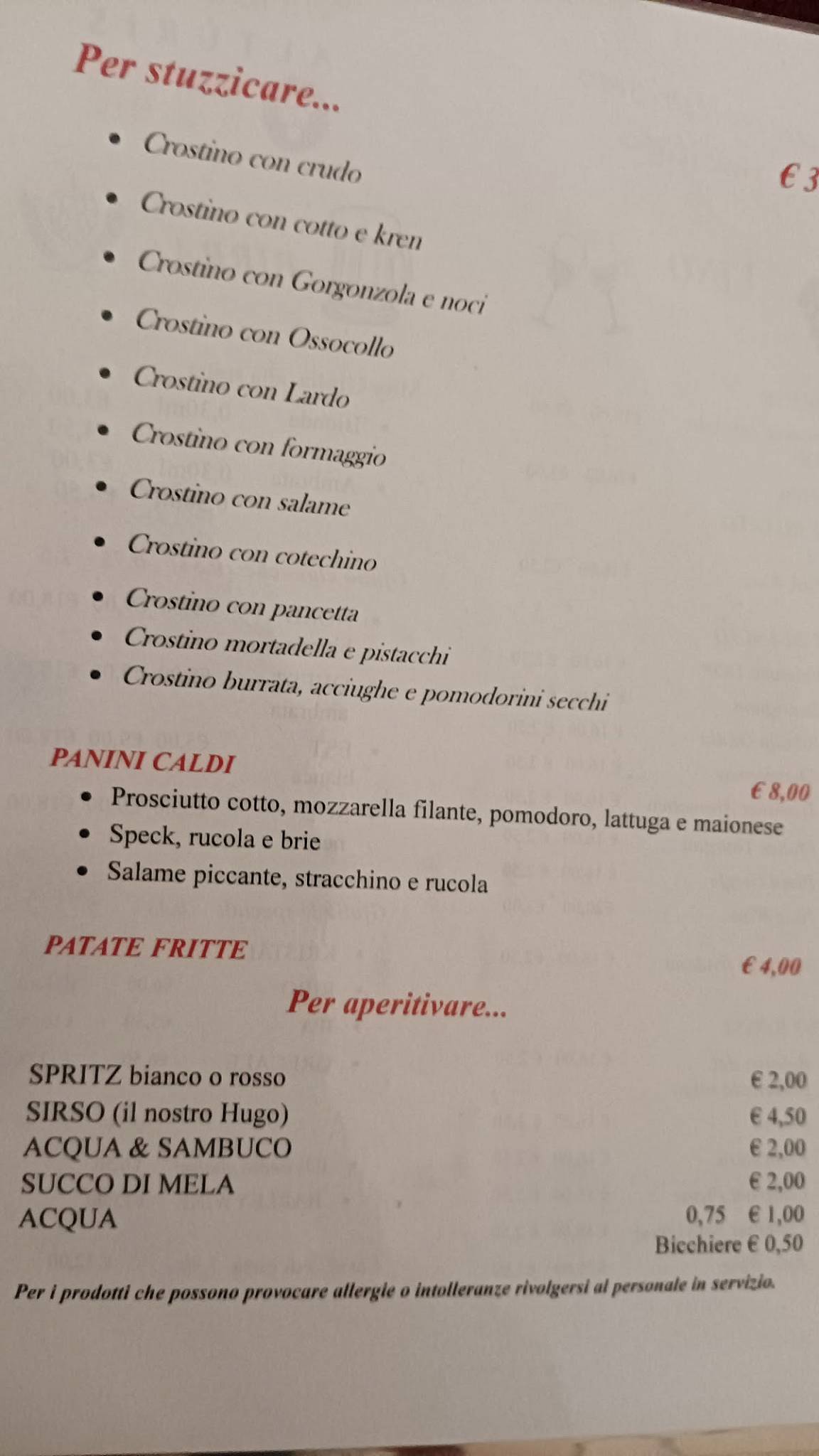 Menu di Agriturismo Wine&Beer Alturis 