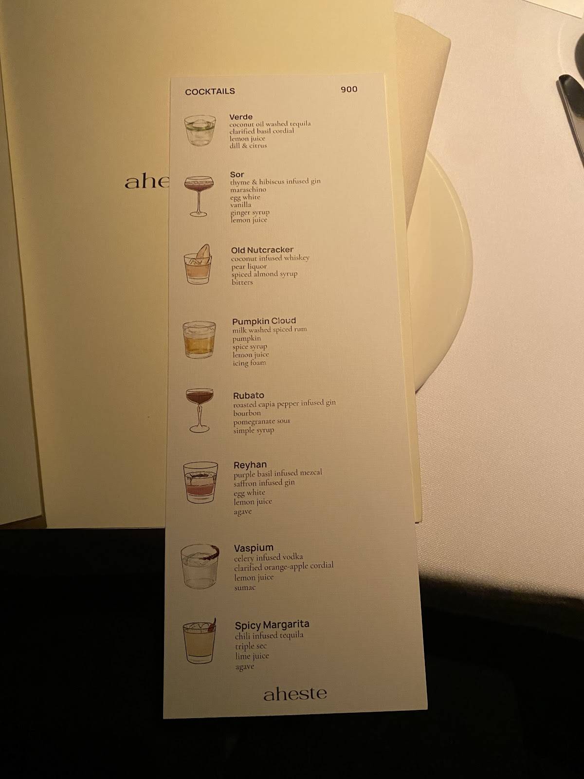 Menu de Aheste