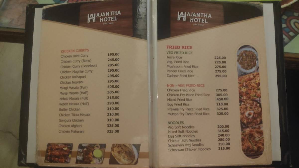 Ajanta Restaurant menu