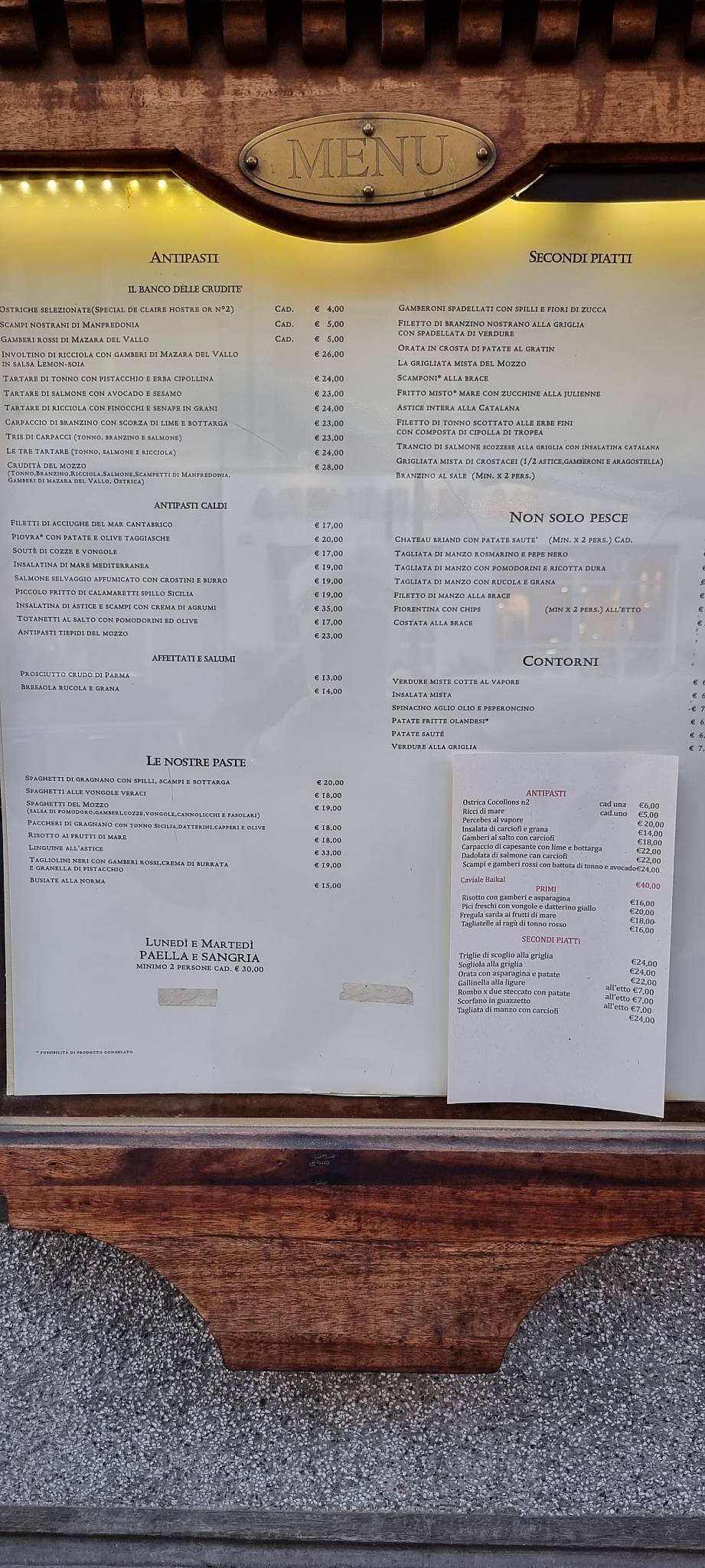 Menu di Al Mozzo 