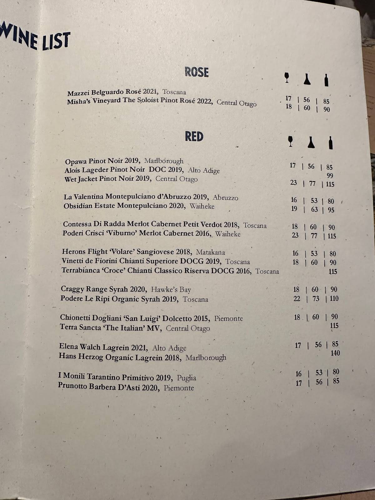 Menu At Amano Restaurant Auckland 66 68