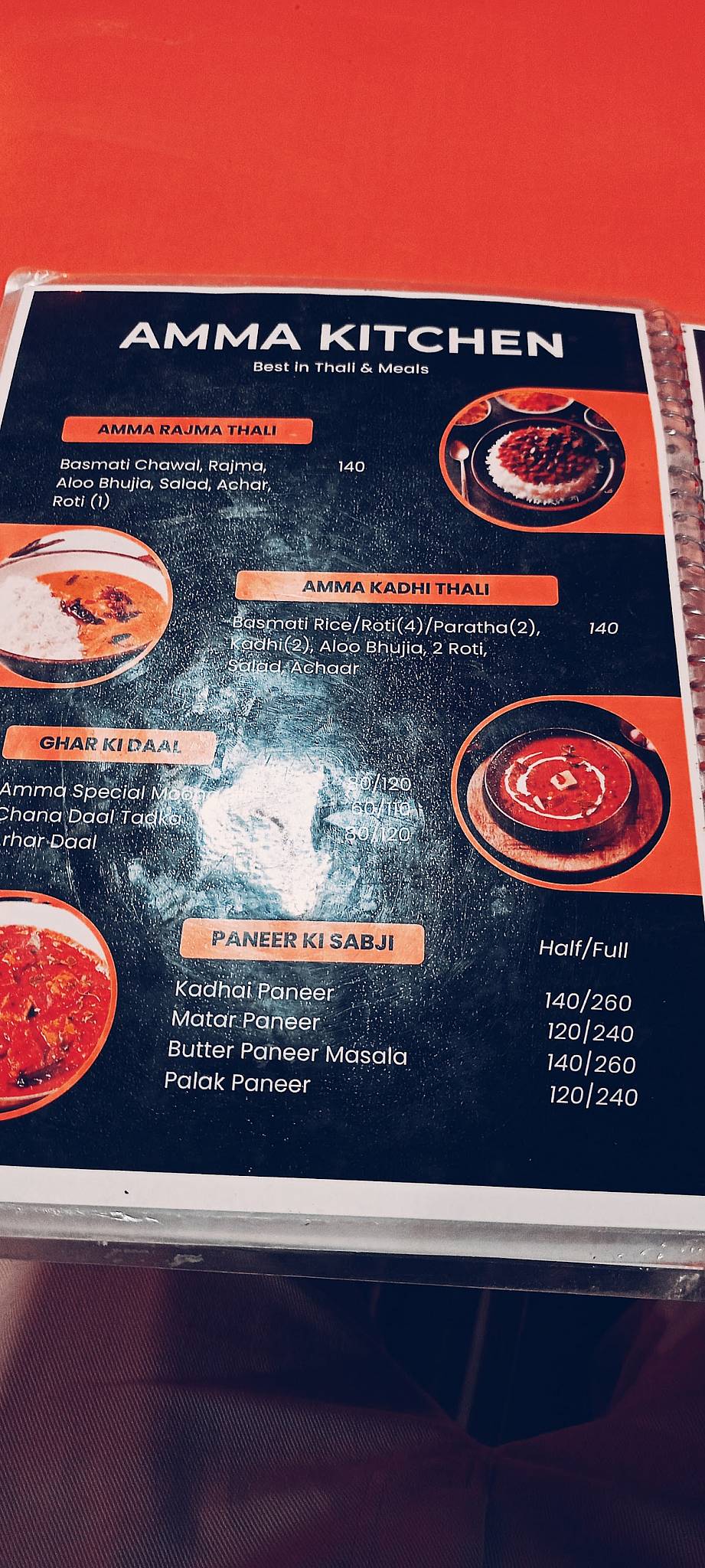 Amma Kitchen menu