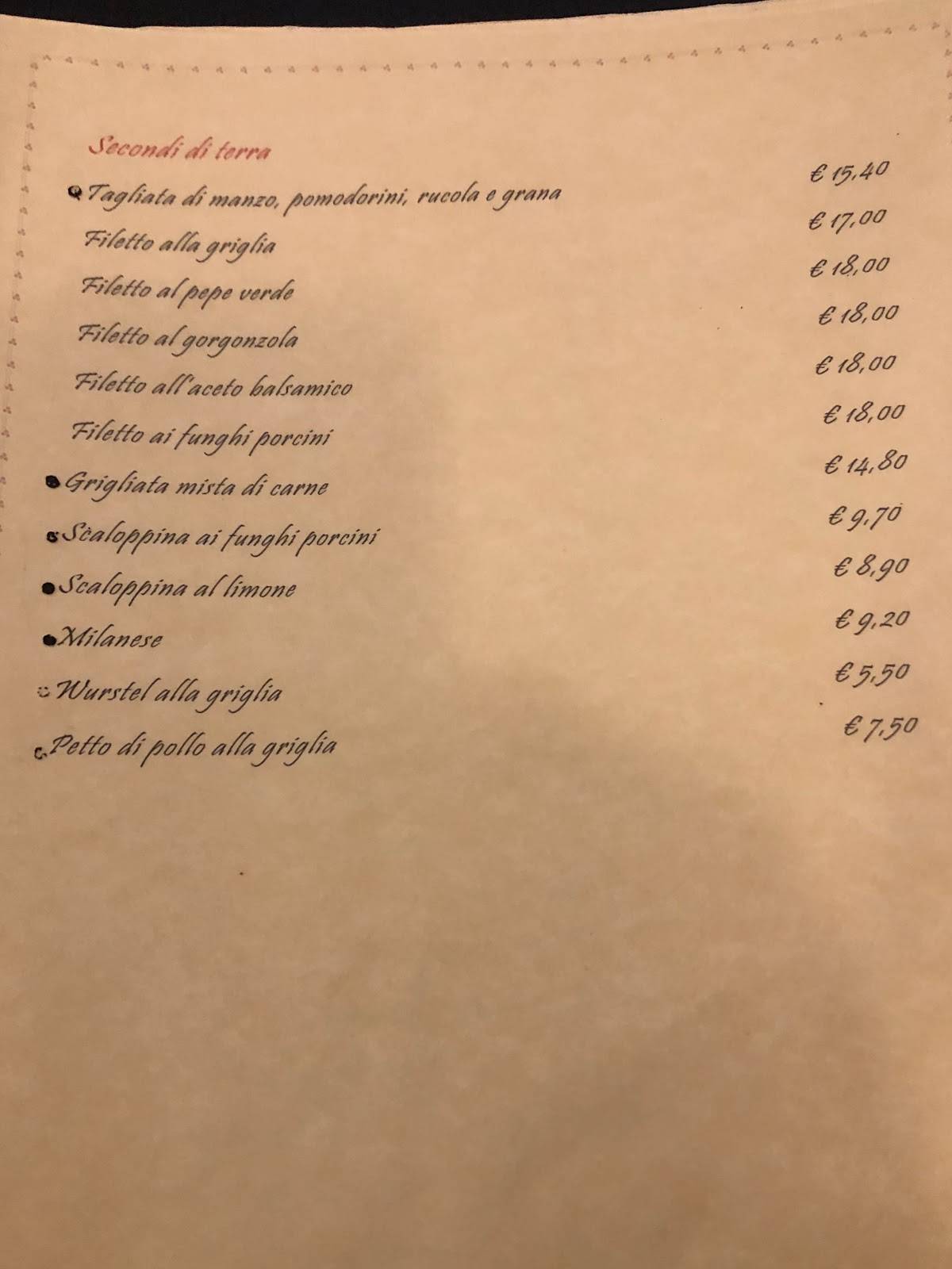 Menu di L'Angolo Nascosto 