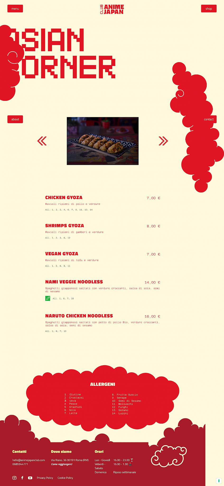 Menu di Anime Japan Club 