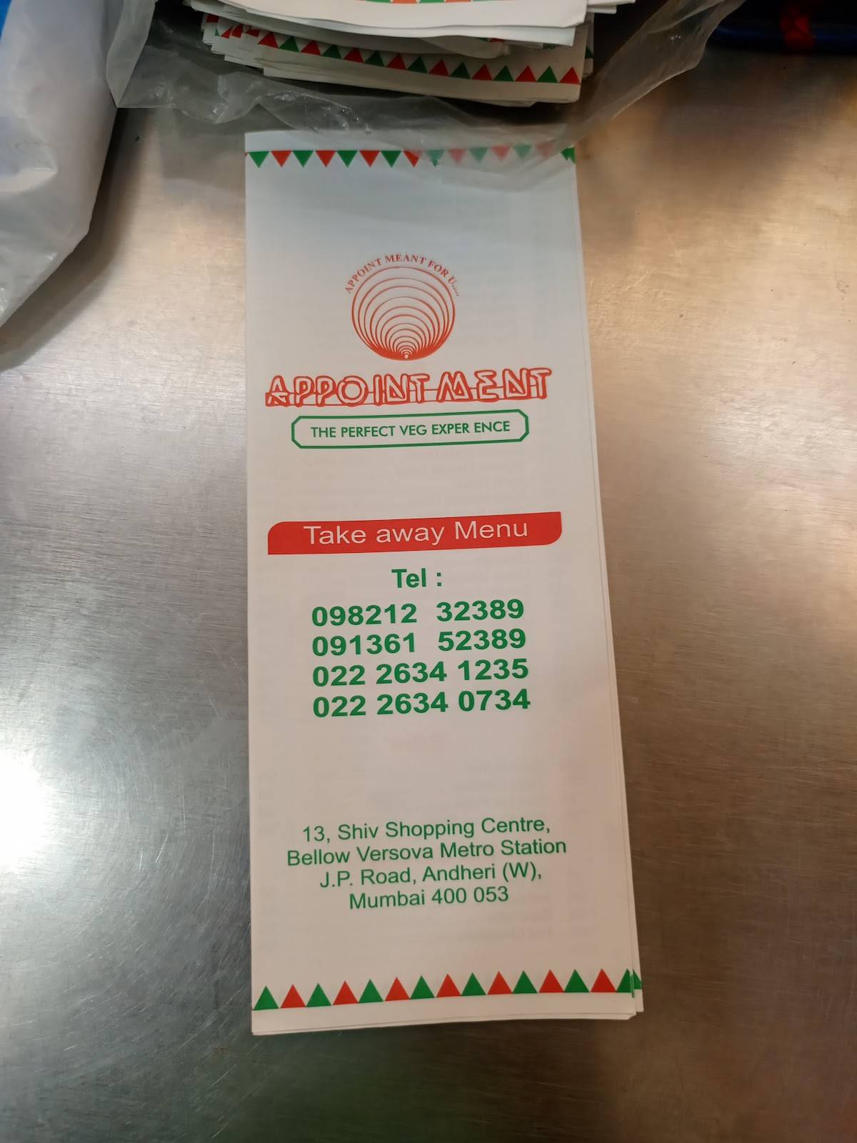 Appointment Restaurant menu
