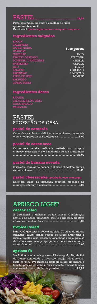 Aprisco Lanches cardápio