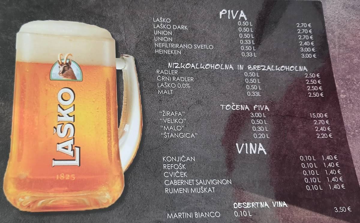 Menu di Aqua Roma 