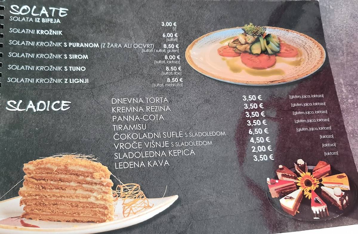 Menu di Aqua Roma 