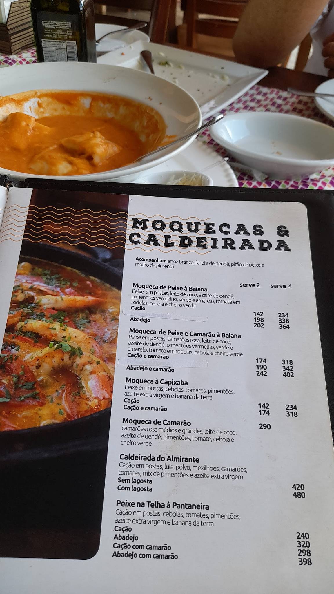 Arpoador Gastronomia e Lazer cardápio