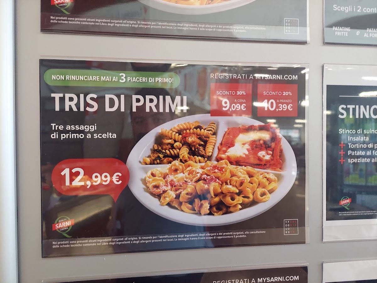Menu di Autogrill Foglia Ovest 