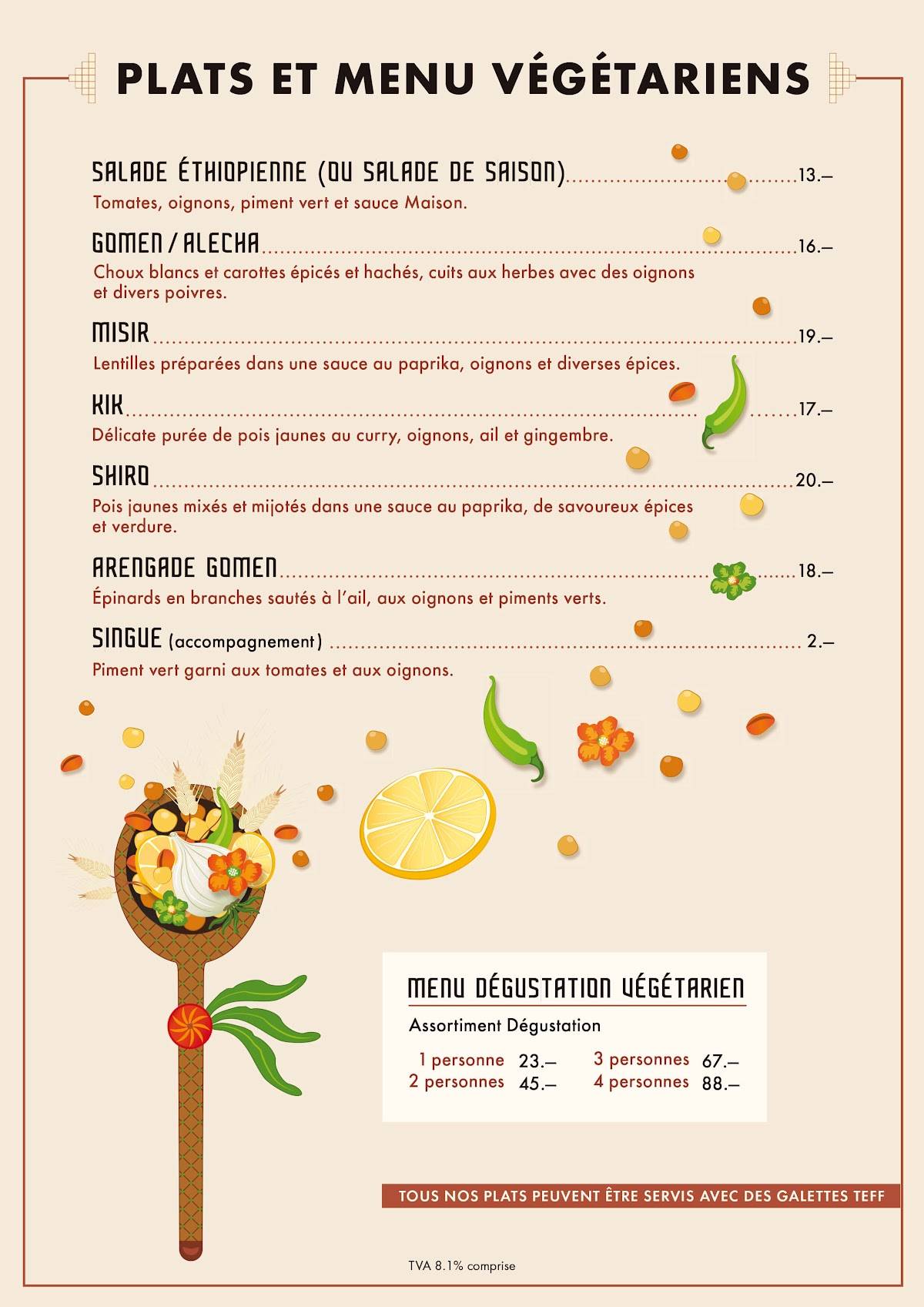 Menu di Awash 